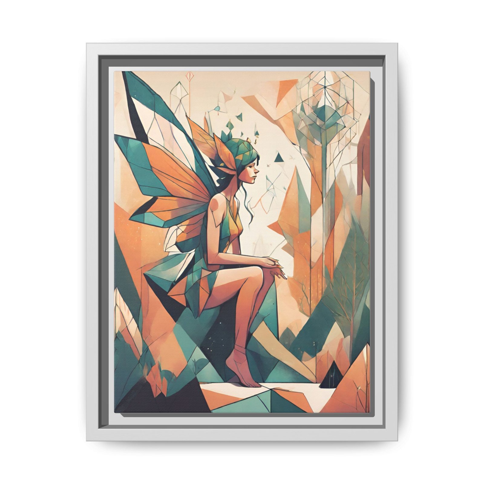 Magical Abstract Geometric Fairy Matte Canvas, FRAMED 9x12" - Image 7