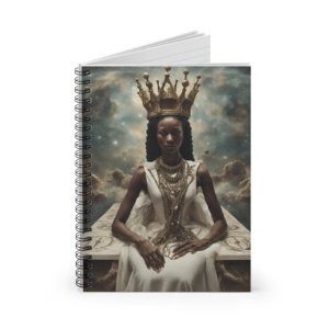 Black Celestial Queen in Clouds Spiral Notebook
