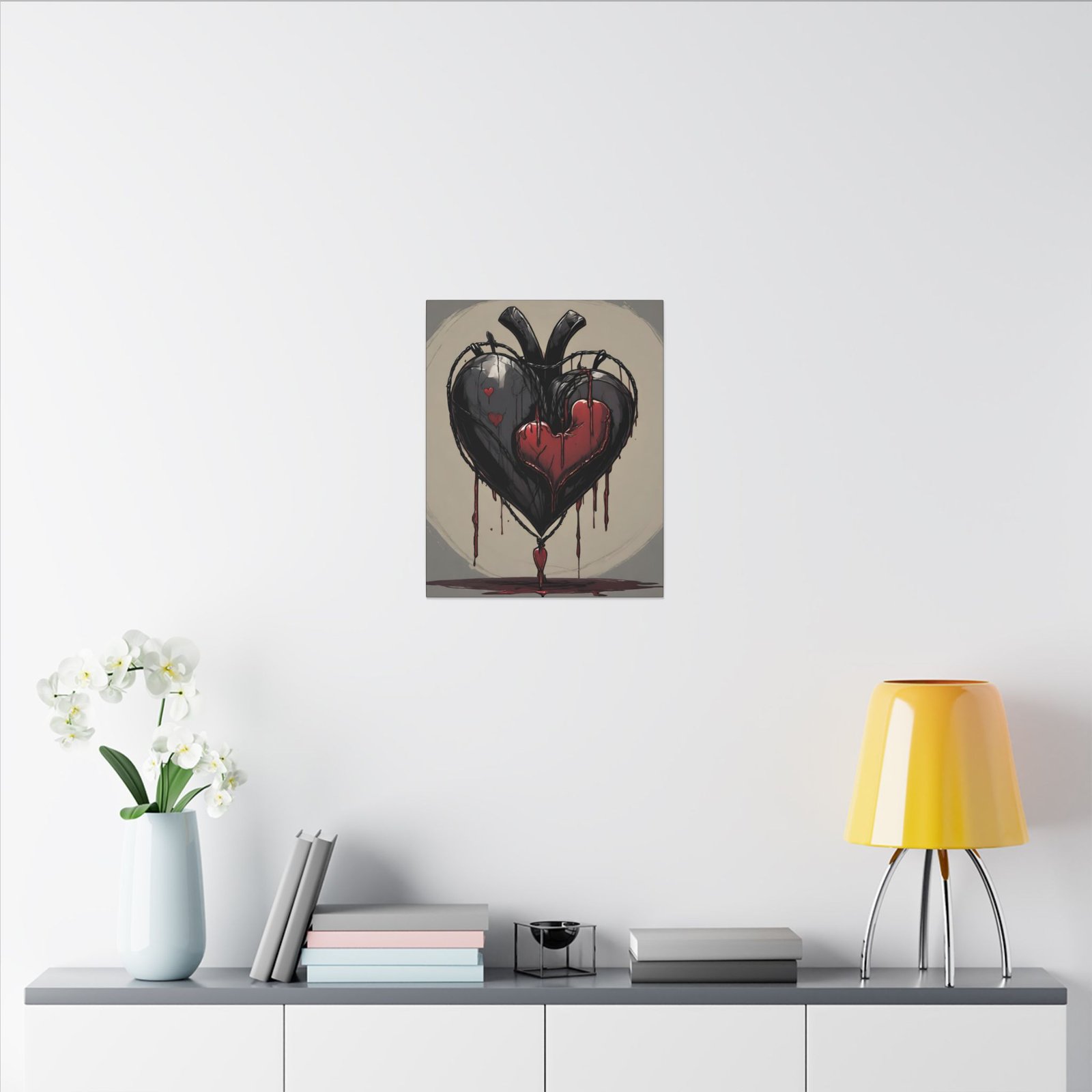 Gothic Black Heart Matte Canvas 16x20" - Image 3