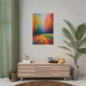 IS_3601 Vibrant Abstract Landscape Rolled Poster - Colorful Wall Art for Home Décor