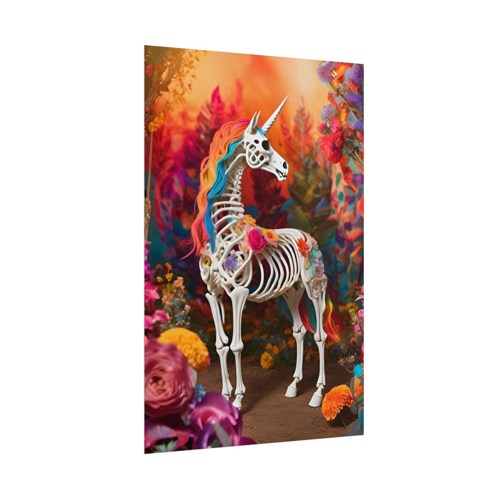IS_4835 Vibrant Unicorn Skeleton Rolled Poster - Image 7