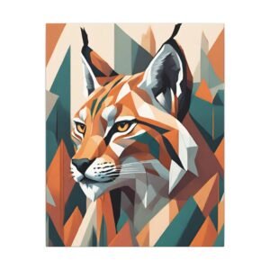 Geometrical Bobcat Matte Canvas 16x20"