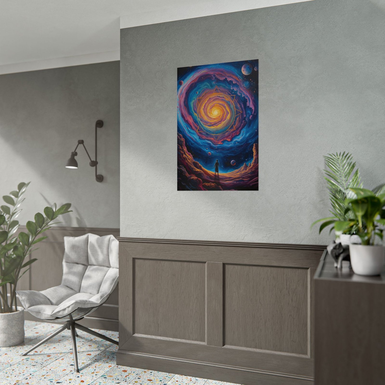 IS_6601 Psychedelic Cosmic Spiral Galaxy Rolled Poster - Image 4