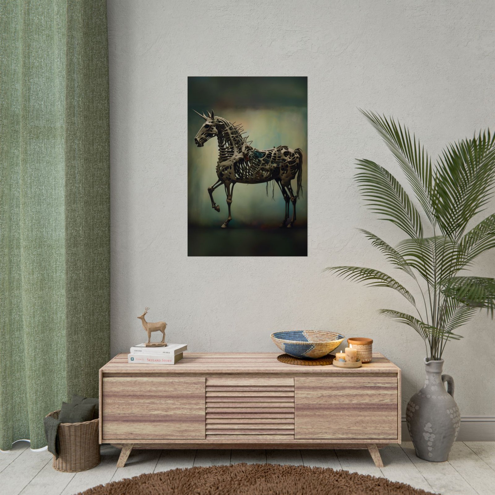 Steampunk Skeleton Unicorn Poster 4836 - Image 3