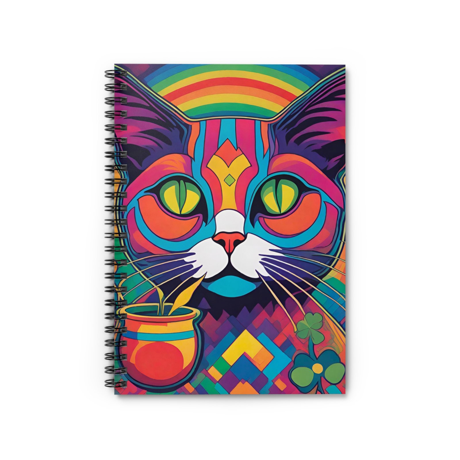 IS_000 Psychedelic Cat Spiral Notebook - Image 2
