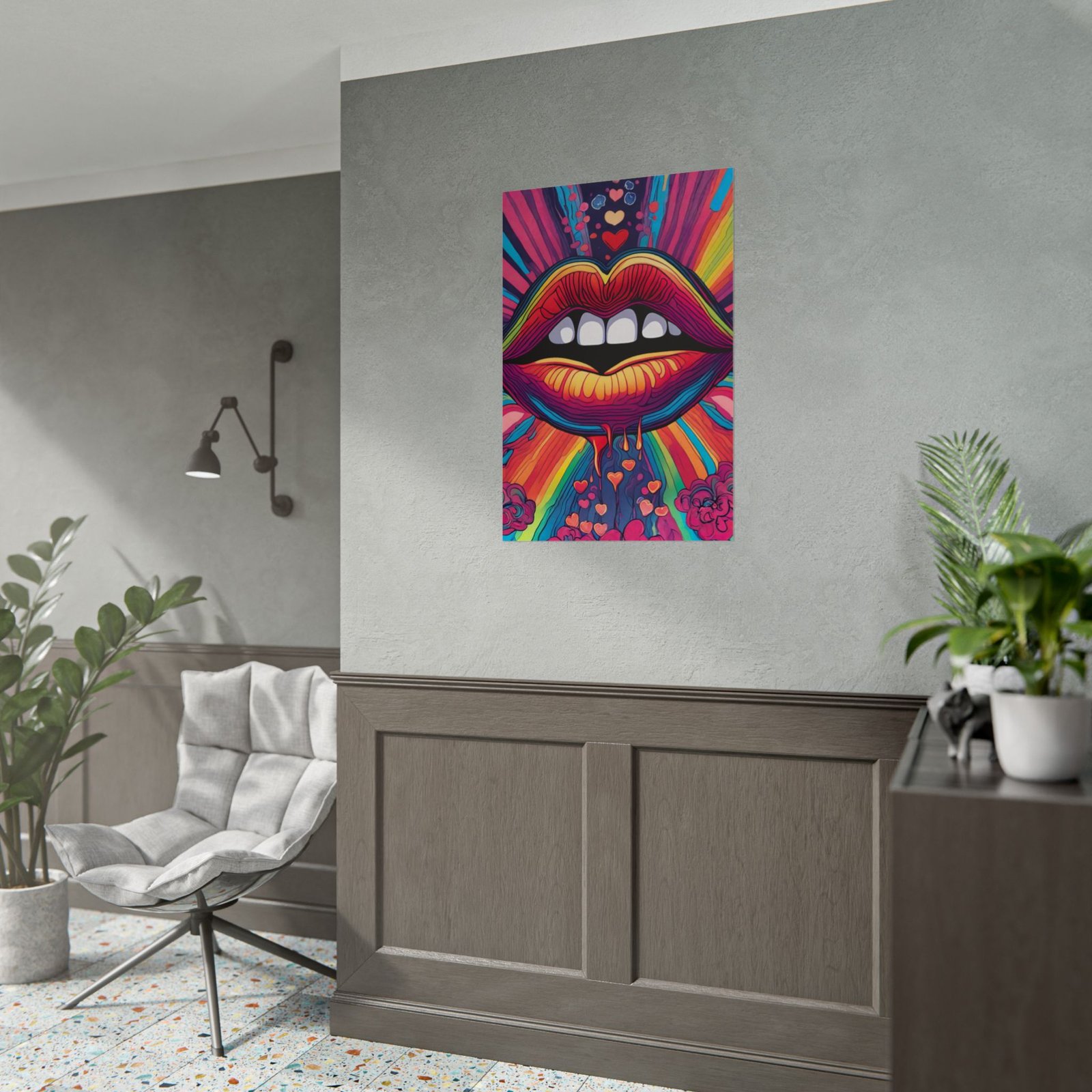 IS_6548 Psychedelic Rainbow Lips Rolled Poster — Vibrant Pop Art Wall Print - Image 5