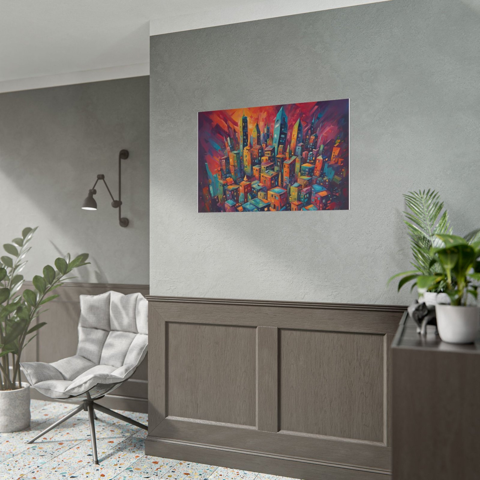 Vibrant Urban Cityscape Rolled Poster - Image 4