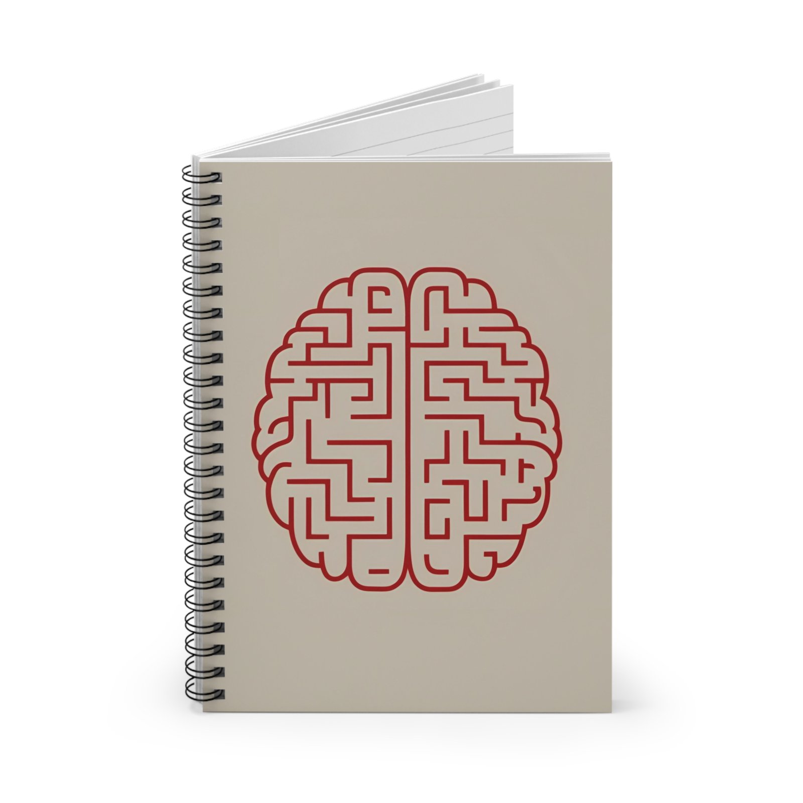 IS_4451 Creative Spiral Notebook - Brain Maze Design - Perfect for Students & Creatives