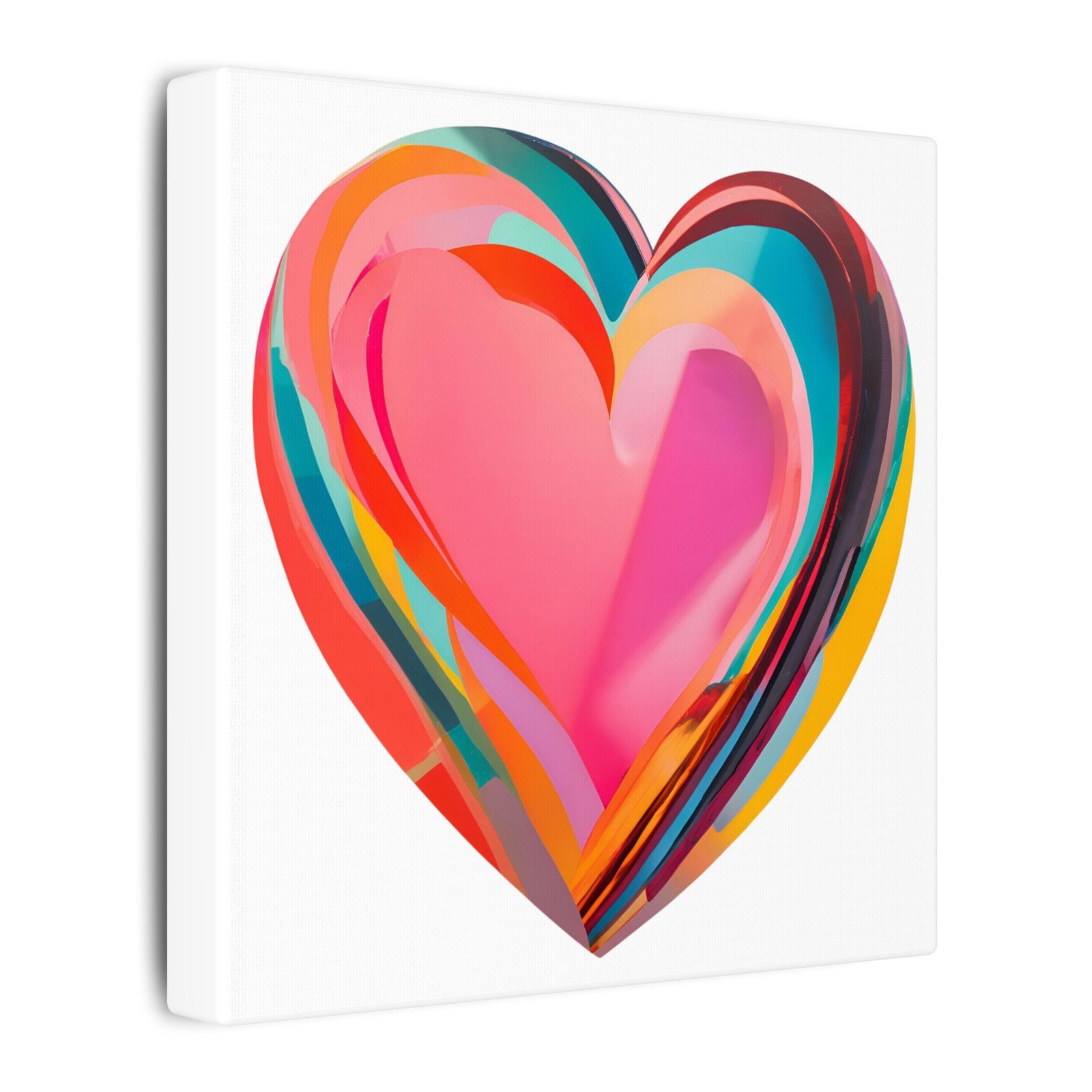 IS_4169 Colorful Heart Canvas Print — Abstract Multi-Color Heart Wall Art - Image 2