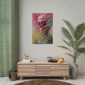 IS_4167 Chilling Skull Art Rolled Poster - Edgy Wall Decor for Halloween & Gothic Vibes