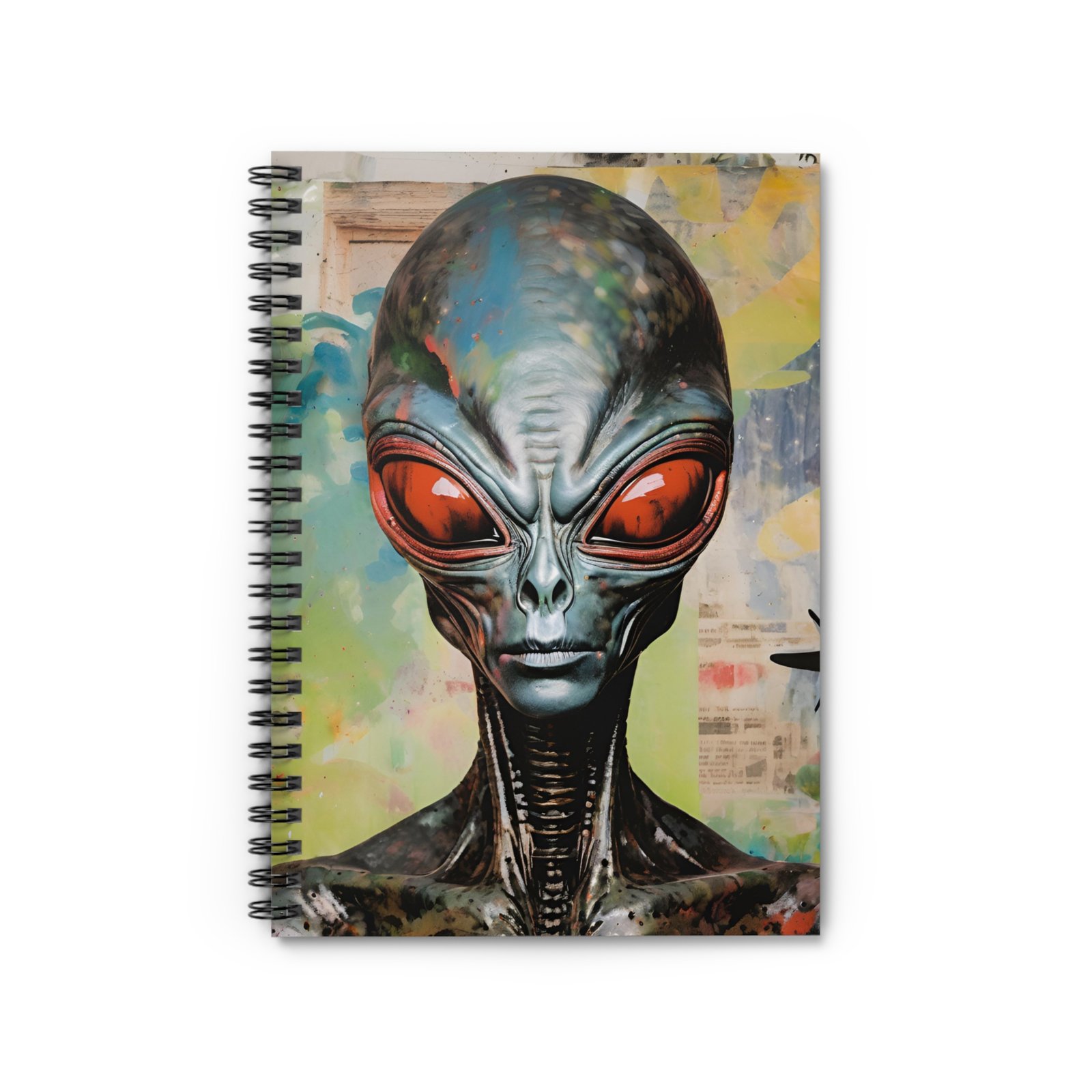 IS_4159 Alien Artwork Spiral Notebook - Ruled Lines for Creatives - Image 2