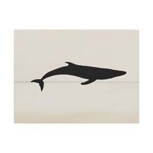 Whale Silhouette Matte Canvas 24x36"