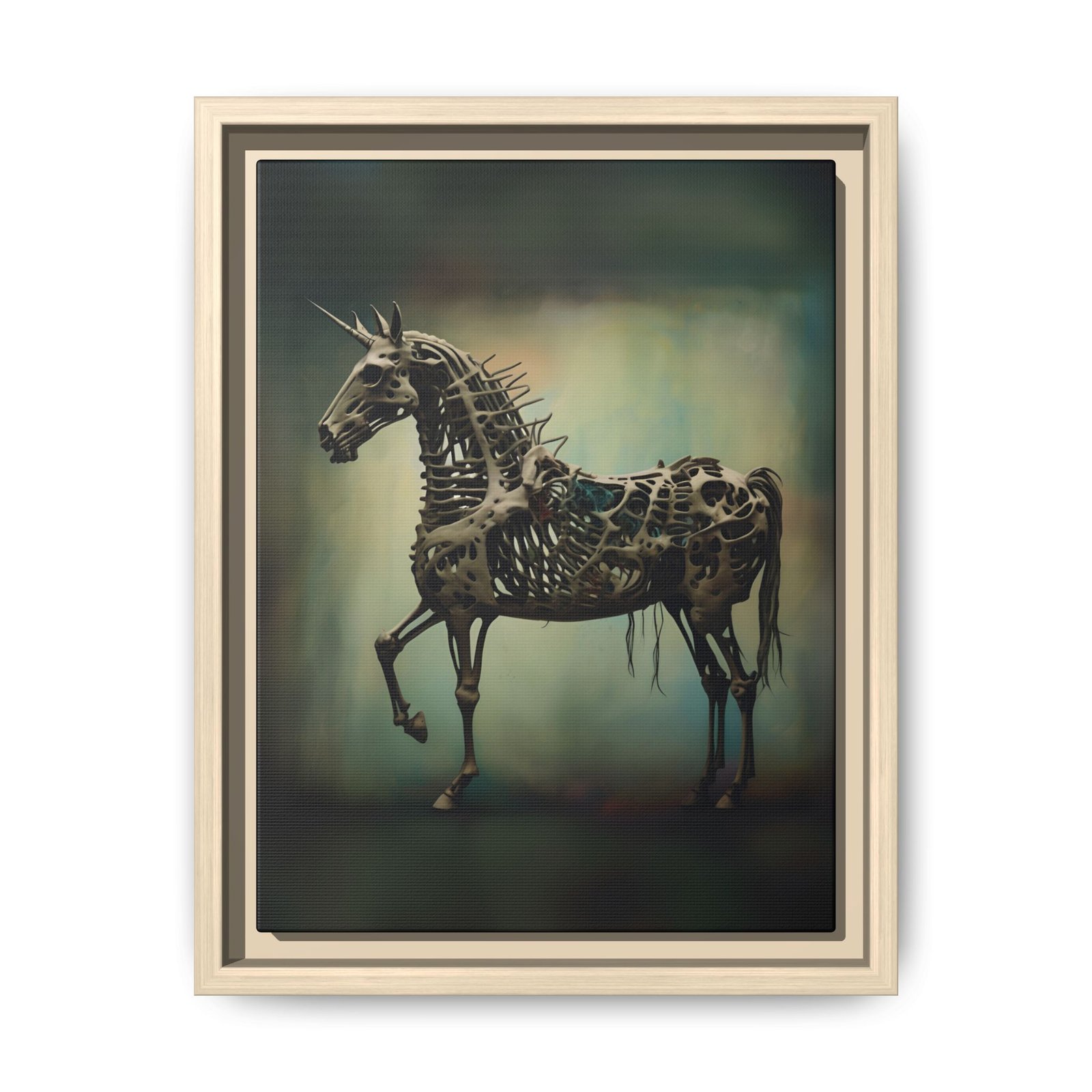 Steampunk Unicorn Skeleton Canvas FRAMED 9x12" - Image 7