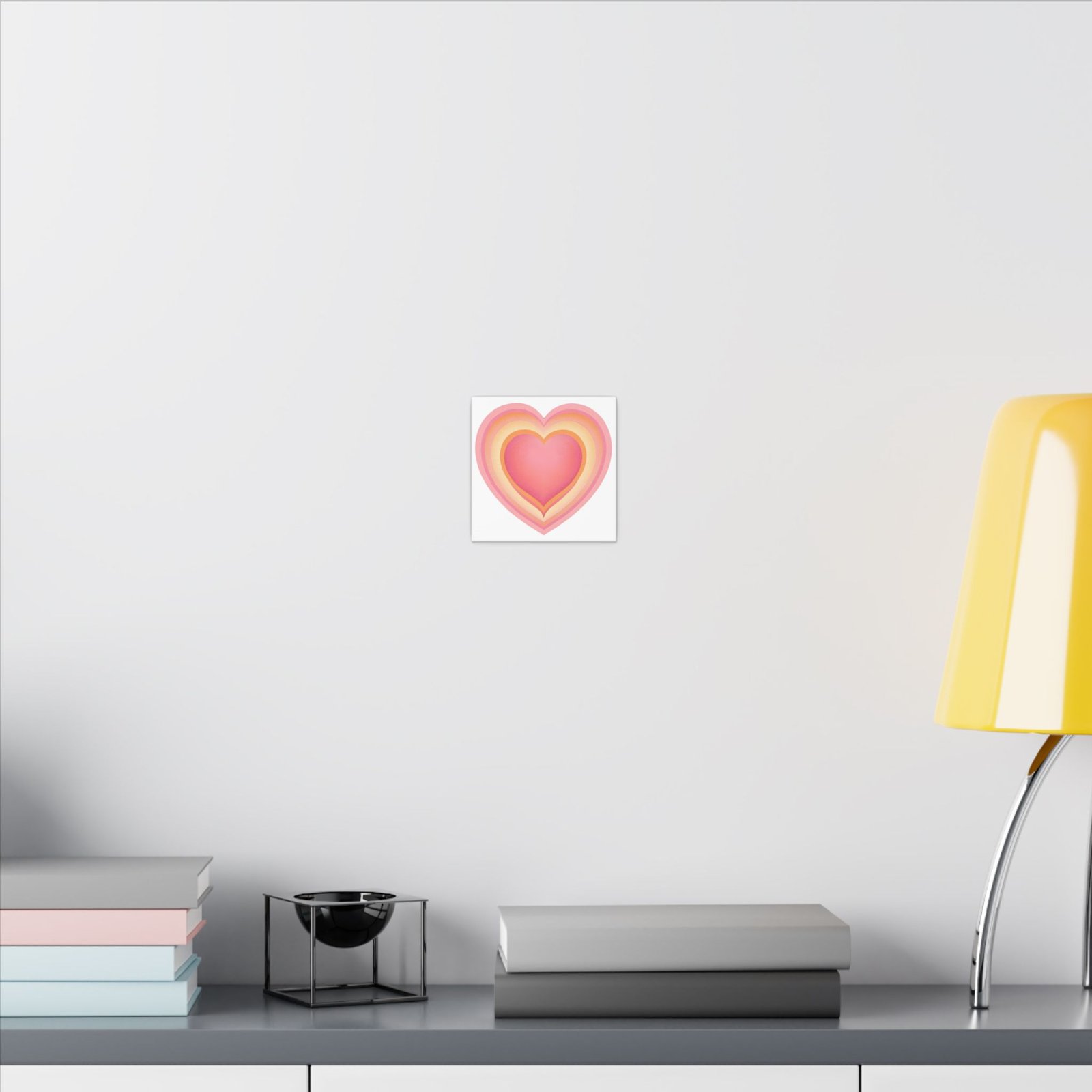 IS_4233 Layered Pink Heart Canvas Wall Art — Romantic Retro Heart Print for Bedroom, Nursery & Valentine’s Decor - Image 4