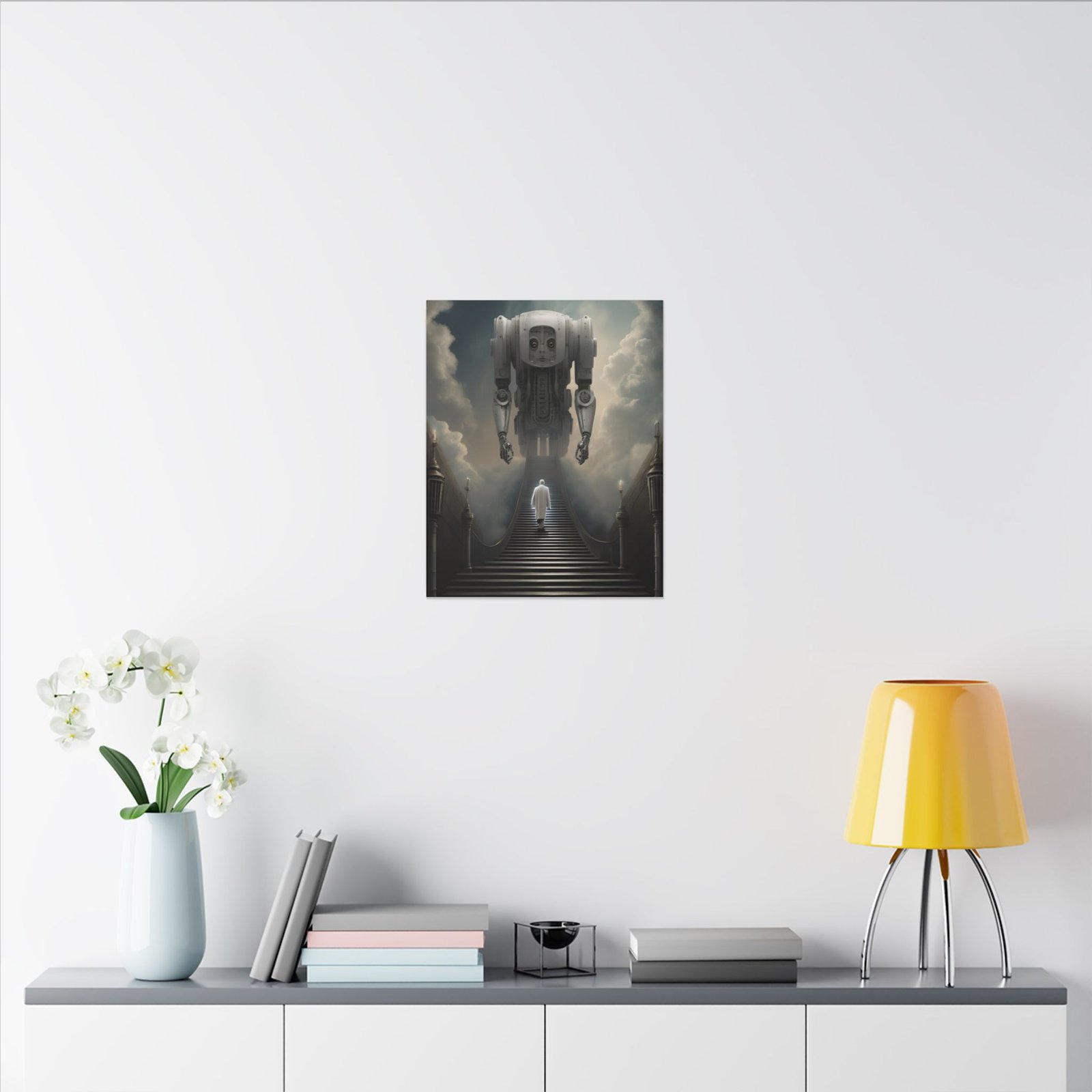 Surreal Robot Ascension Matte Canvas 16x20" - Image 4