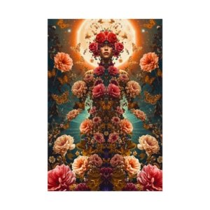 IS_6602 Floral Goddess Rolled Poster — Surreal Boho Wall Decor Art Poster