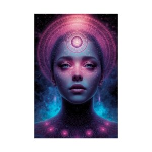 IS_6572 Mystic Galaxy Goddess Rolled Poster — Cosmic Portrait Art Print