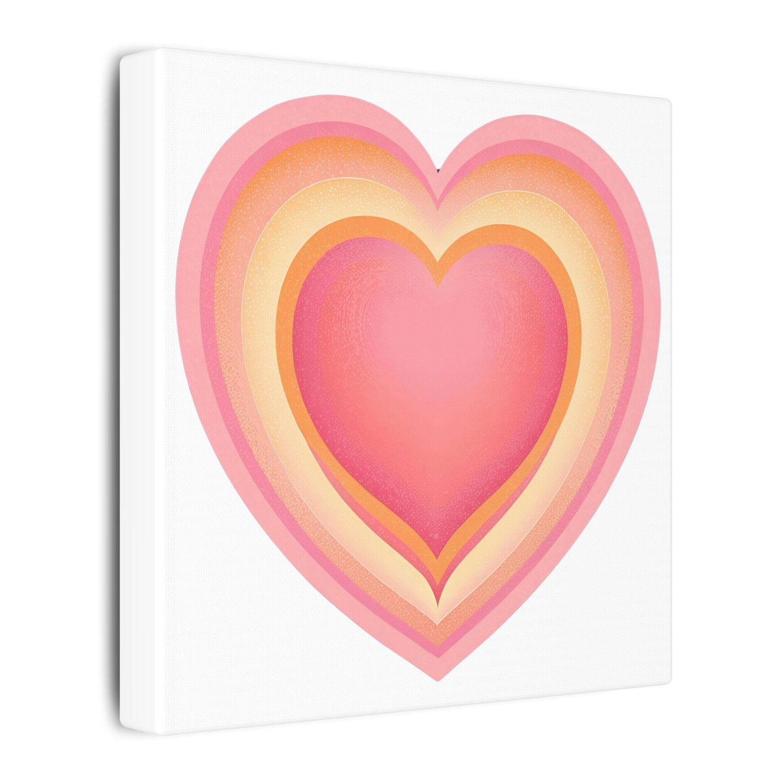 IS_4233 Layered Pink Heart Canvas Wall Art — Romantic Retro Heart Print for Bedroom, Nursery & Valentine’s Decor - Image 2