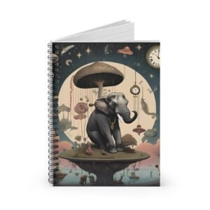 IS_3705 Whimsical Elephant Spiral Notebook - Dreamy Design for Creative Minds