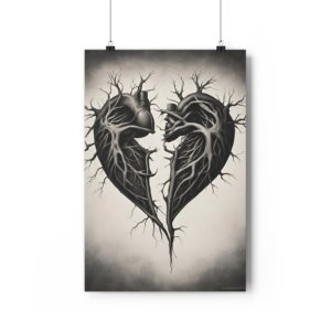 IS_1291 Black Heart Giclée Art Print