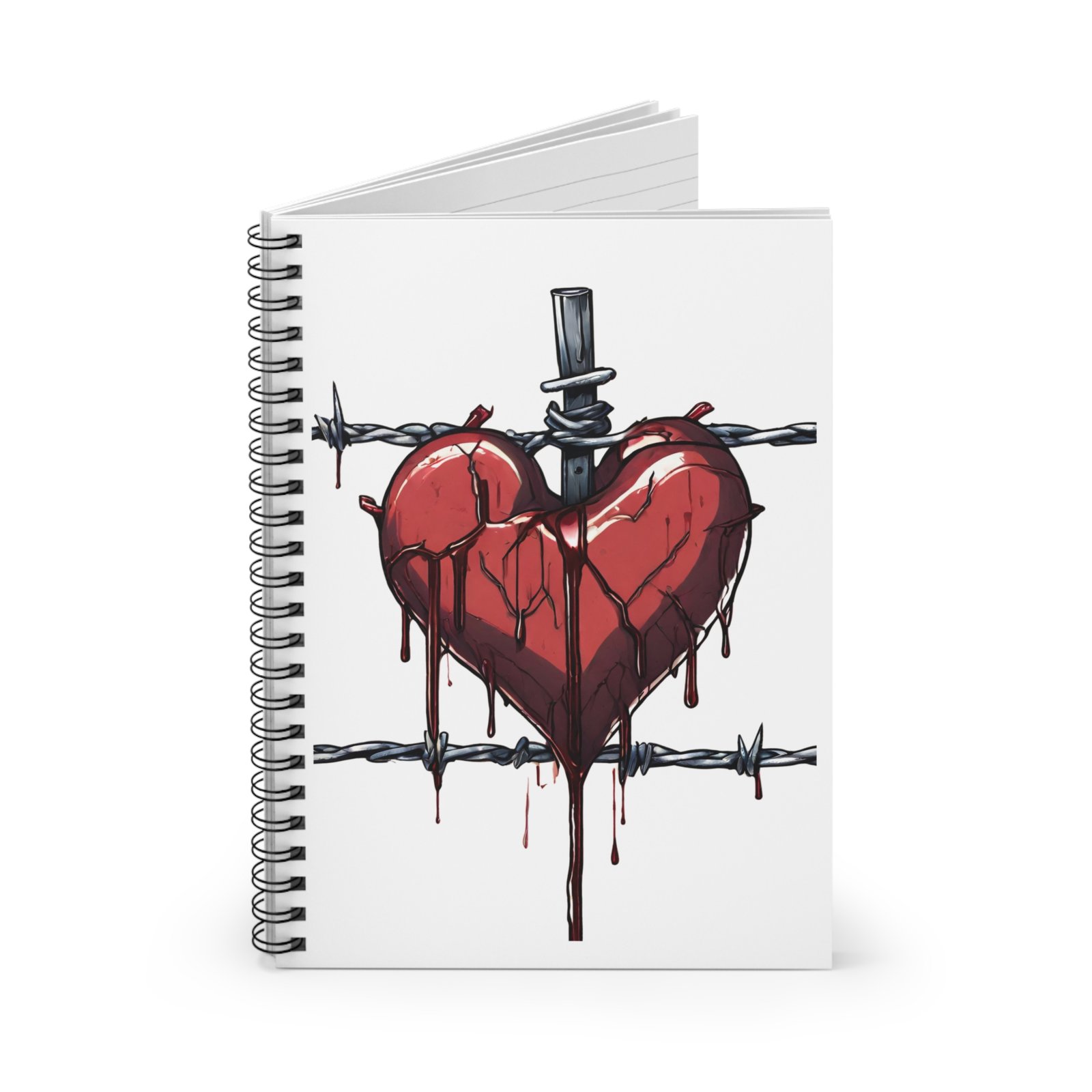 Barbed Wire Heart Spiral Notebook
