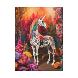 Colorful Unicorn Skeleton Canvas 9x12"