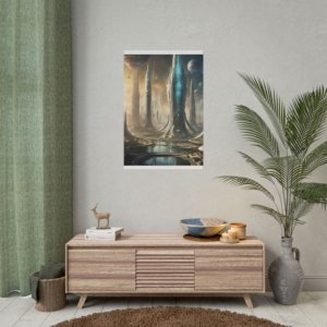 IS_0259 Futuristic Landscape Rolled Poster - Sci-Fi Wall Art for Home Decoration