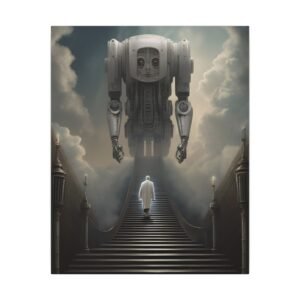 Surreal Robot Ascension Matte Canvas 16x20"