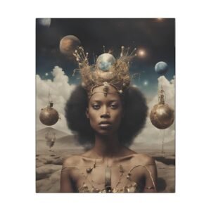 Black Celestial Queen Portrait Canvas 16x20"