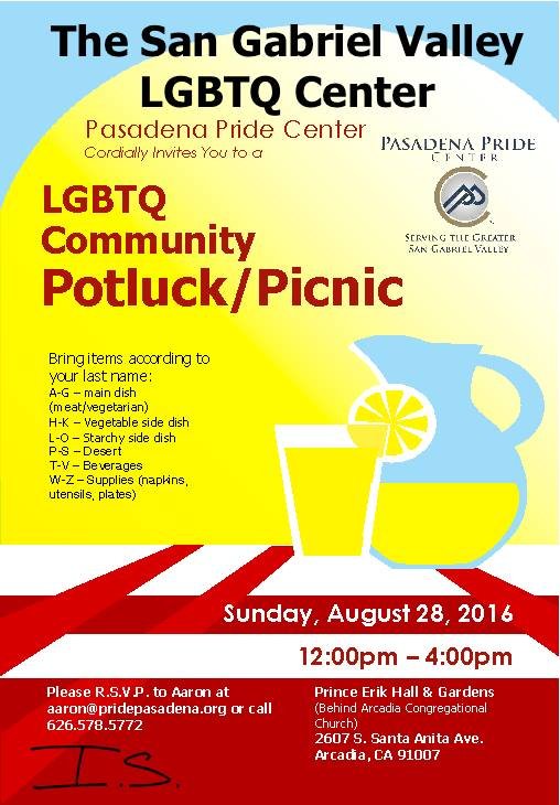 The SGV LGBTQ Center Community Picnic Flyer