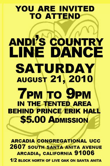 Country Line Dancing Event Invitation