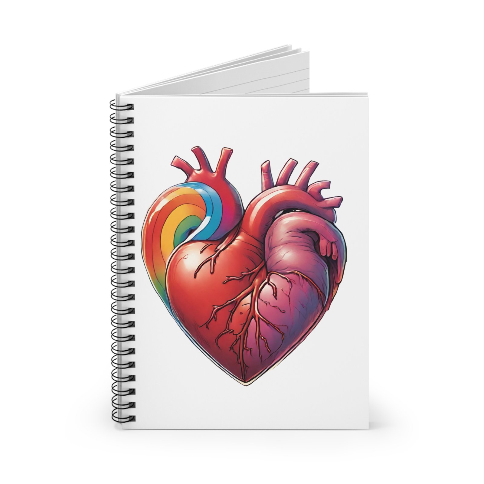 Rainbow Heart Spiral Notebook