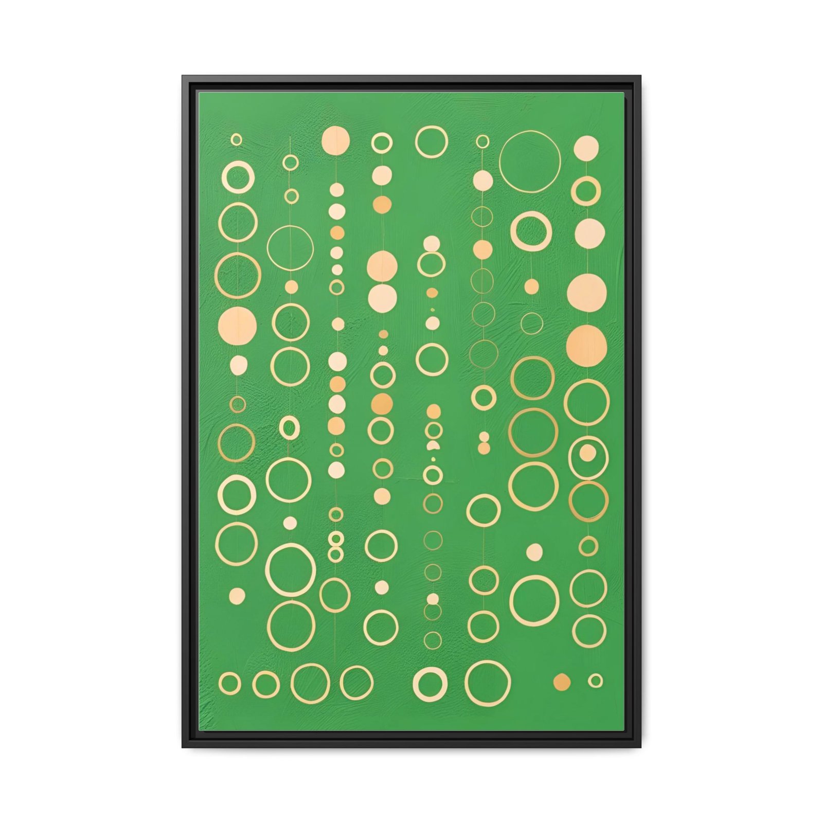 Supermatism Green Abstract Bubble Canvas FRAMED 24x36" - Image 5
