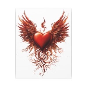 Red Heart Wings Matte Canvas