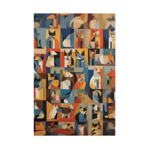 Cat and Dogs Cubism Rolled Posters IS_3436
