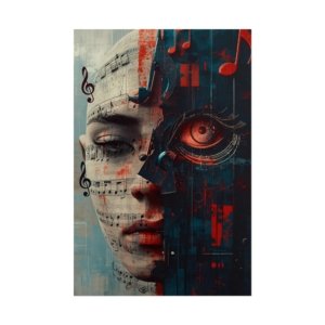 IS_6403 Music Cyberpunk Face Rolled Poster
