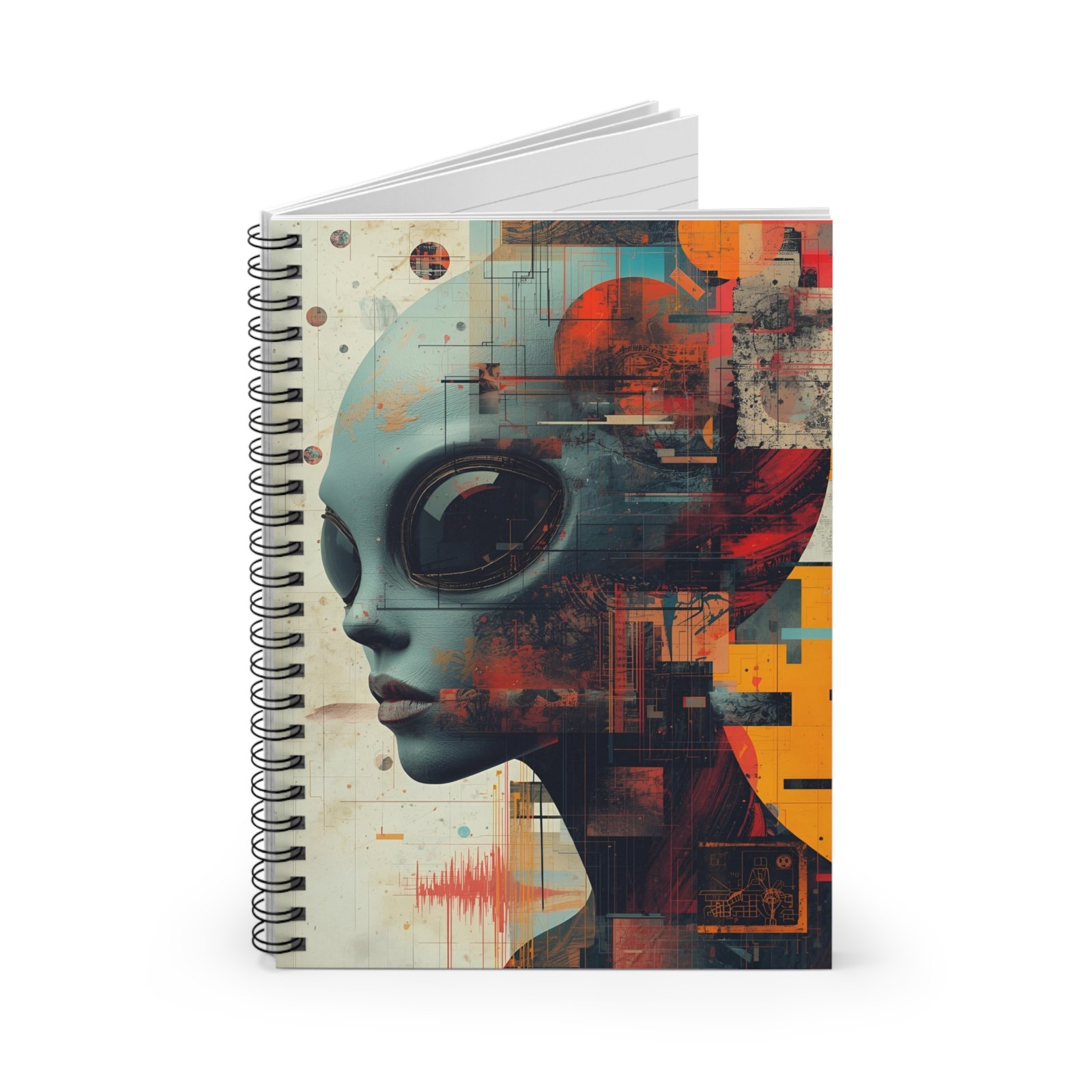 IS_6478 Alien Retro Futuristic Portrait Spiral Notebook