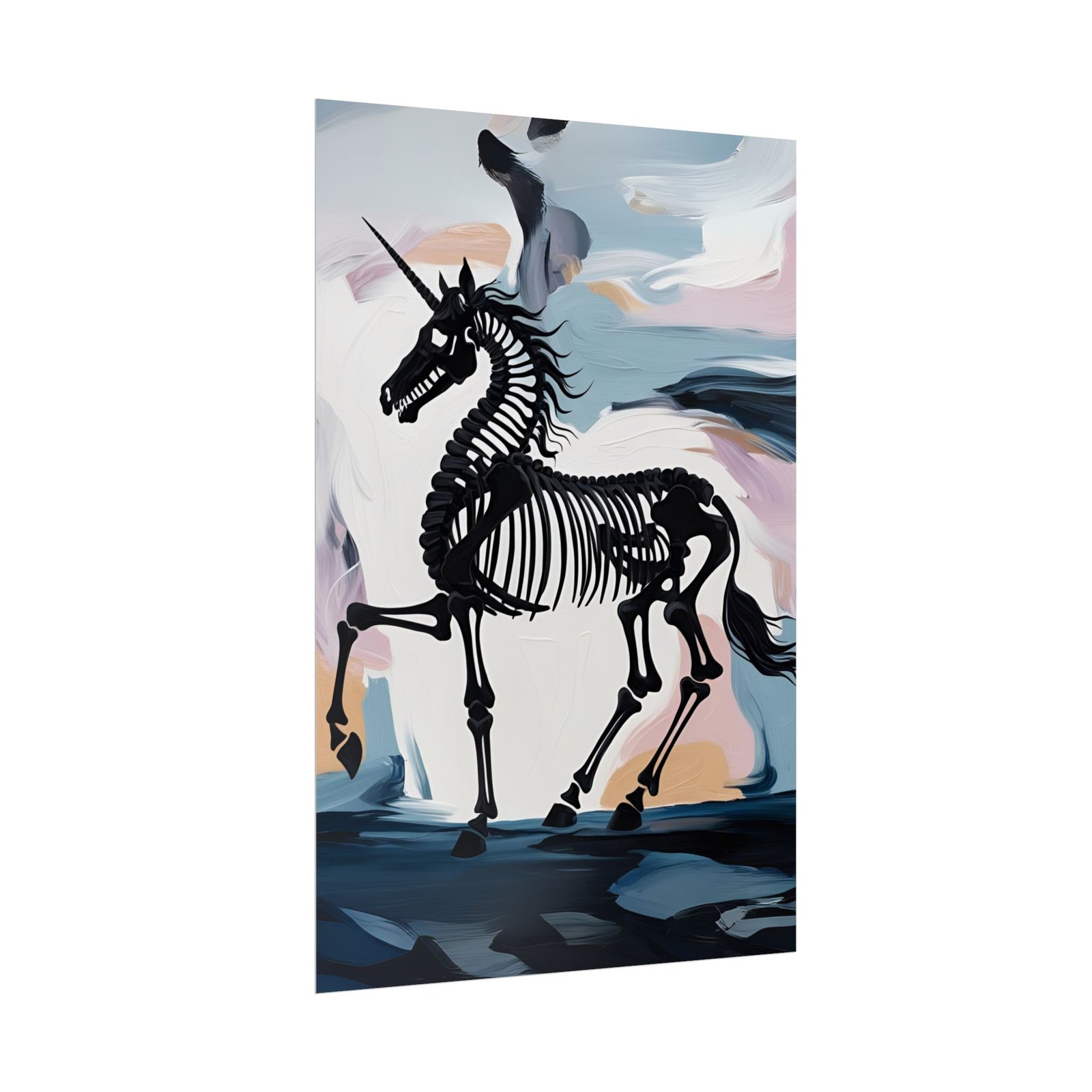 IS_4831 Unicorn Skeleton Rolled Poster - Image 3