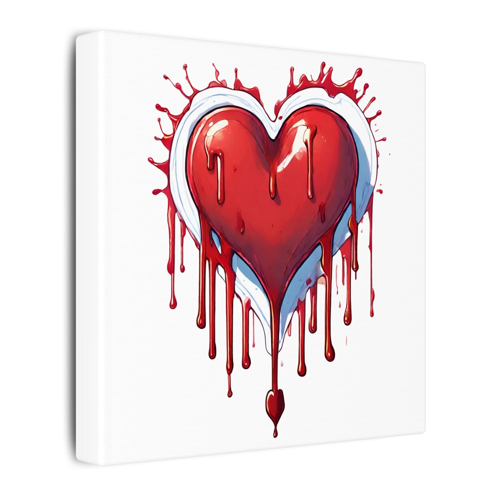 IS_3316 Dripping Heart Matte Canvas Wall Art — Romantic Gothic Valentine Decor - Image 2