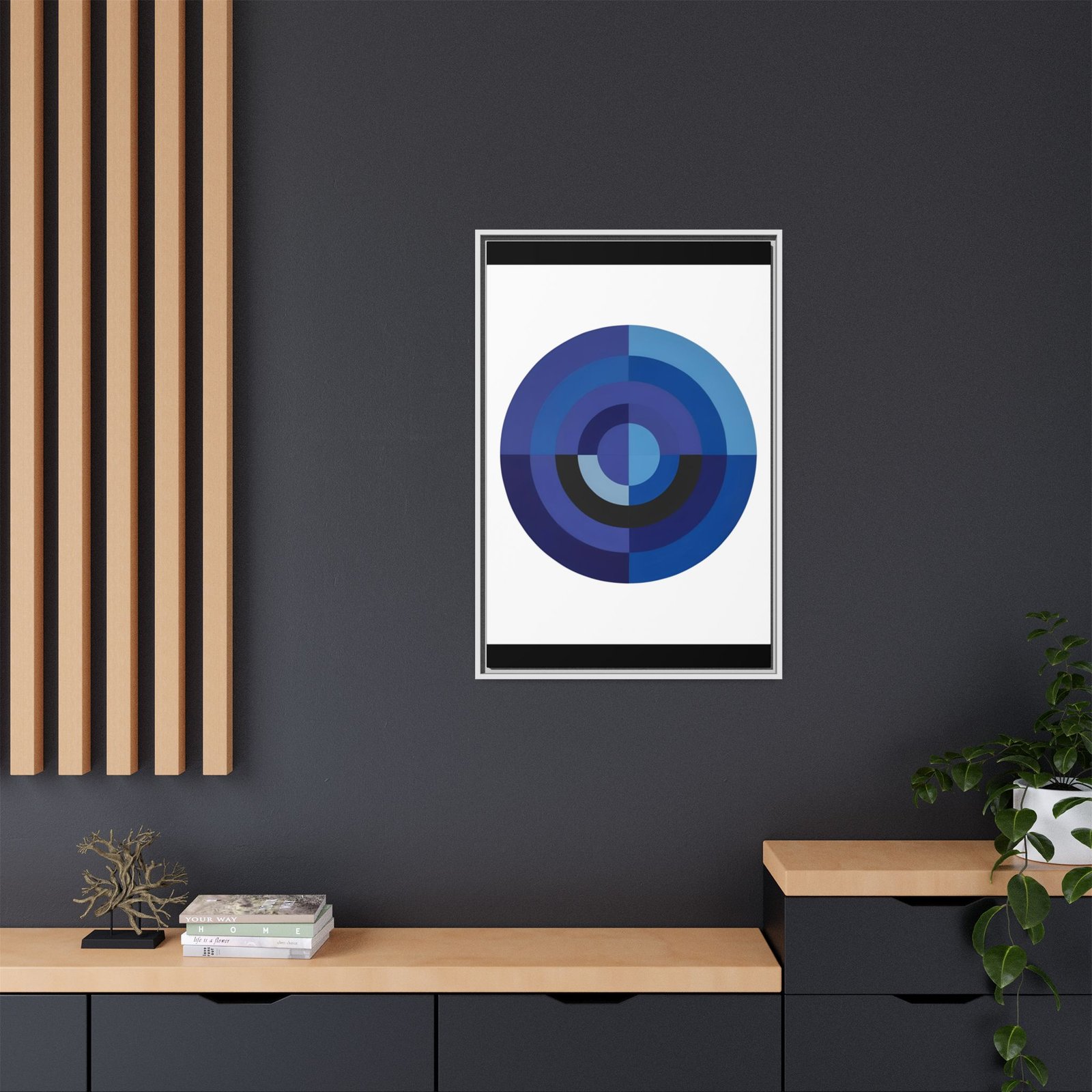 Suprematism Blue Geometric Circles Matte Canvas FRAMED 24x36" - Image 8