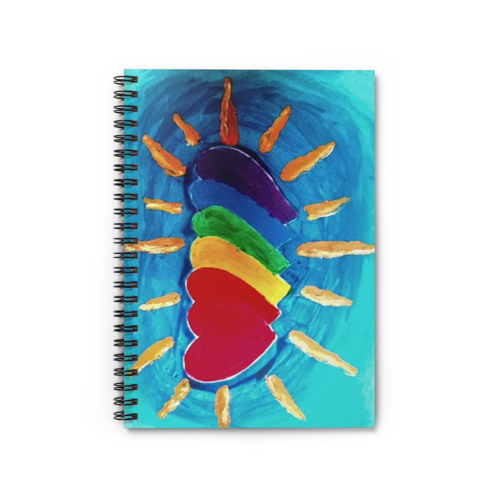 IS_1283 Rainbow Hearts Spiral Notebook