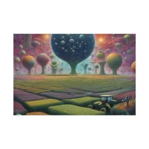 Abstract Farming Paradise Rolled Poster - Vibrant Nature Art for Home Décor