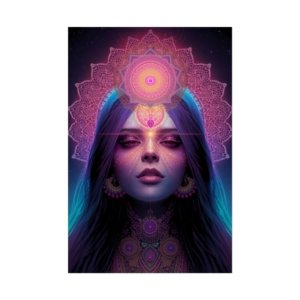 IS_6571 Mystic Mandala Woman Rolled Poster — Psychedelic Boho Art Print