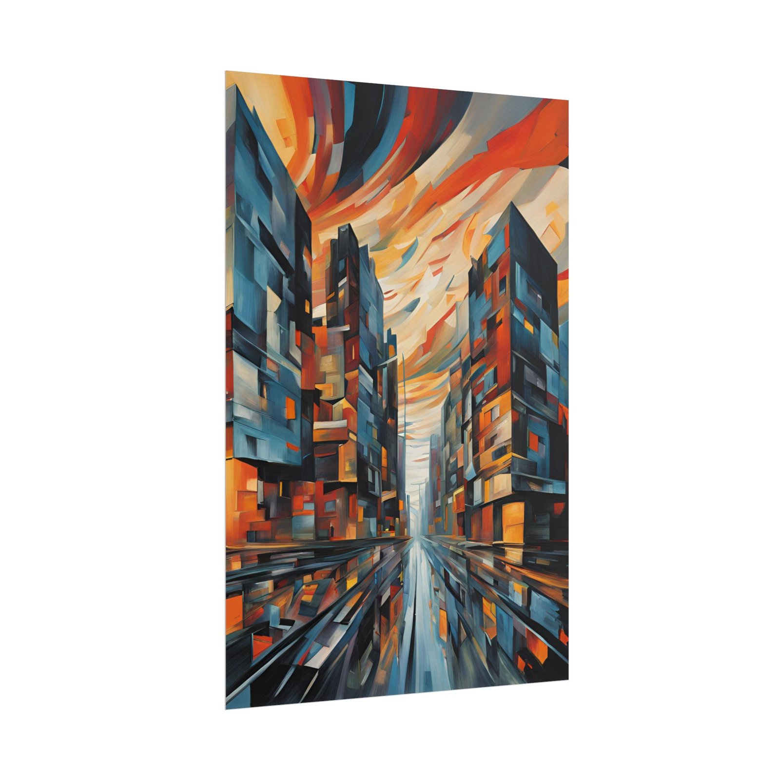 IS_3884 Expressionist Cityscape Rolled Posters - Image 7
