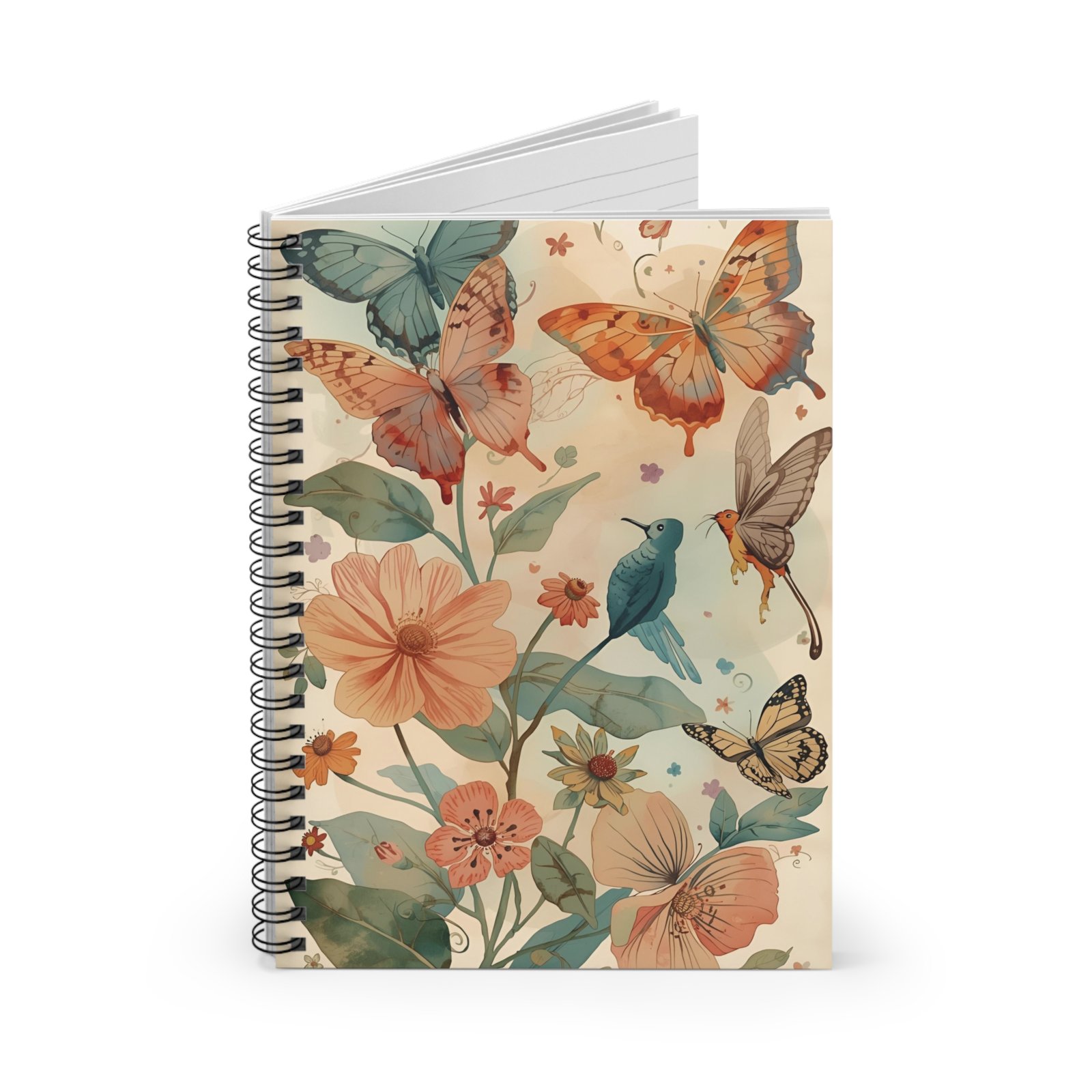IS_6283 Floral Butterflies Spiral Notebook - Image 2