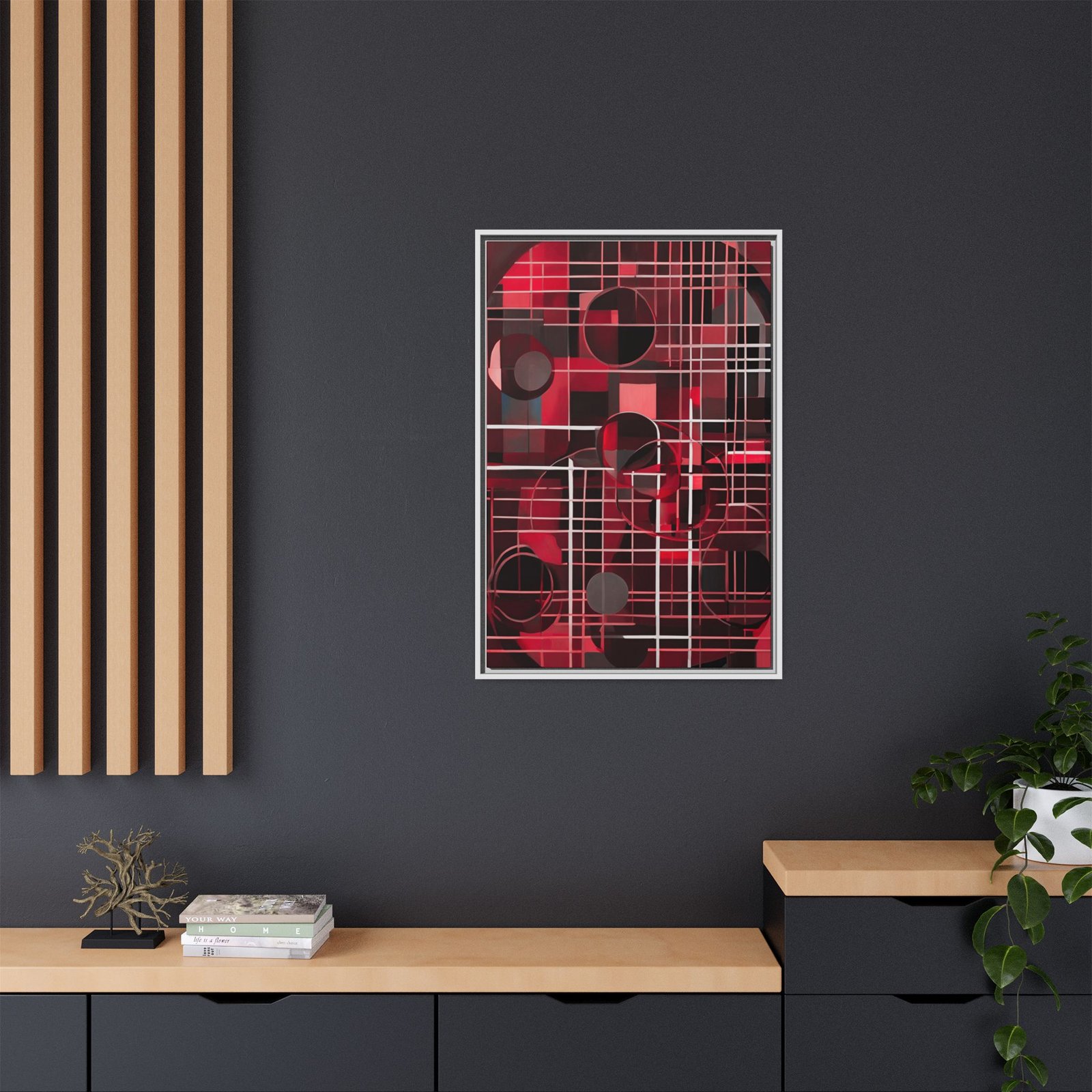Suprematism Abstract Red Geometric Canvas FRAMED 24x36" - Image 8