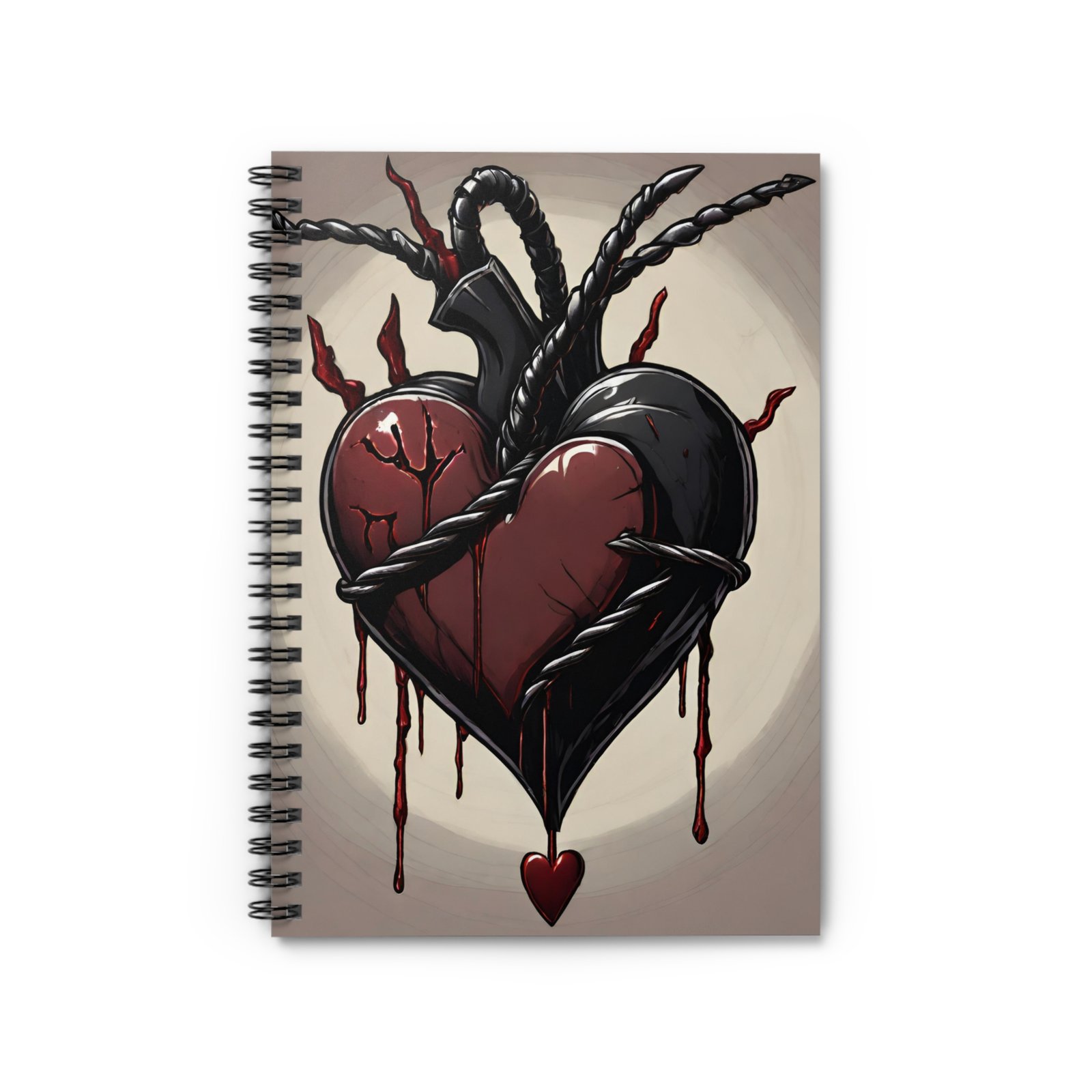 Gothic Black Heart Spiral Notebook