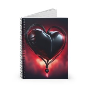 IS_1264 Black Heart Spiral Notebook