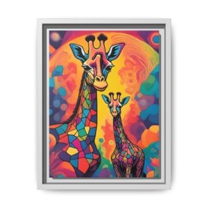 2 Majestic Mosaic Patterned Giraffes
