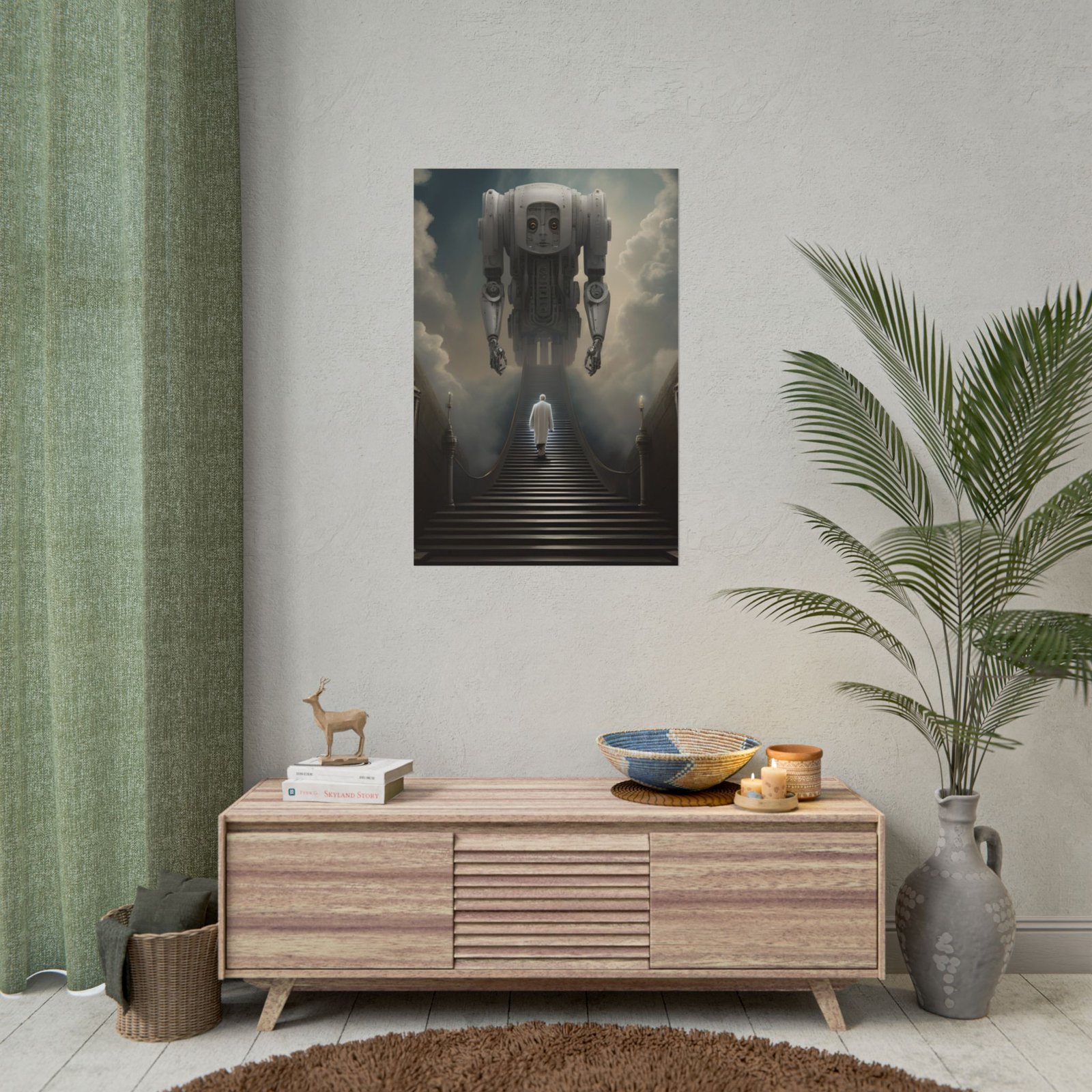 IS_3225 Futuristic Robot Rolled Art Poster - Image 2
